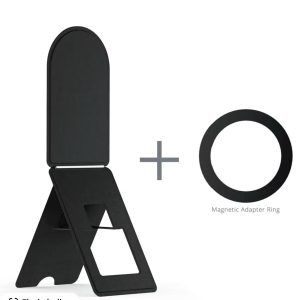 Magnetic Phone Stand with Adapter Ring – Foldable & Adjustable